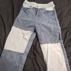 Colorblock Blue Jeans